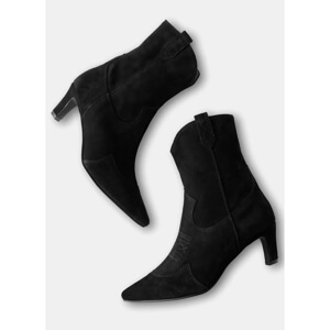 Mint Velvet Black Suede Western Ankle Boots